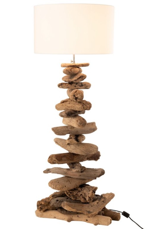 J-Line lamp + shade - wood - natural/beige - medium