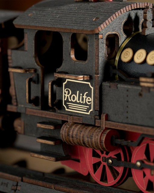 DIY 3D Wooden Model Construction Package, Steam Journey, Robotime, TGS01, 37.6x11.3x14.5cm