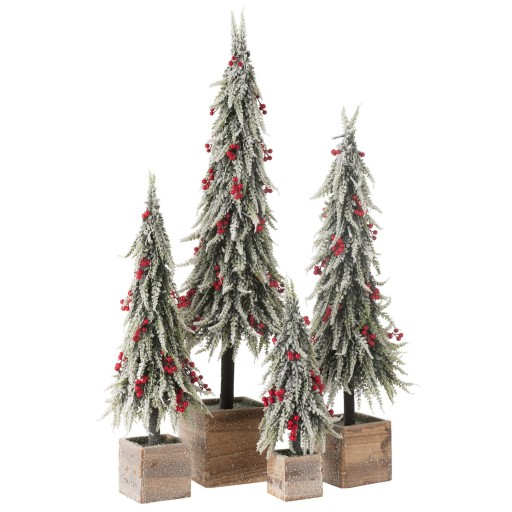 J-Line Kerstboom+Led Kunststof Sneeuw Groen/Rood Extra Large