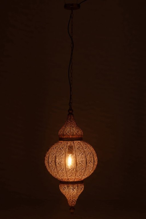 J-Line hanging lamp Drill - metal - gold - large