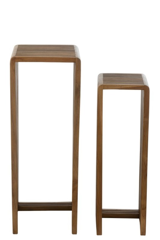 J-Line side table Cube Recycled Teak - natural wood