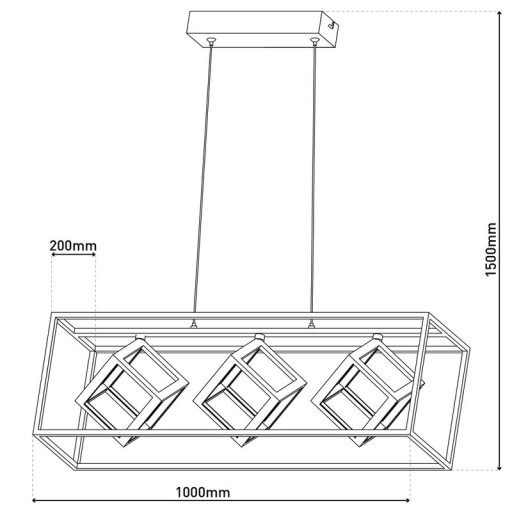 LED pendant light l: 100cm "Tripoli"