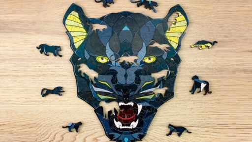 Eco Wood Art Wooden Jigsaw Puzzle Panther/ Panther Size M, 1904, 31x28x0.5cm