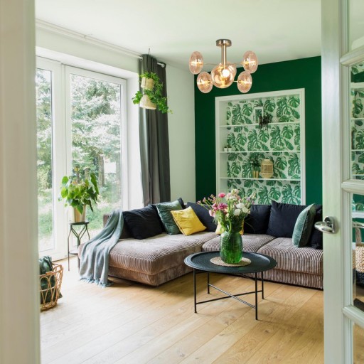 Deckenleuchte "ORION" Ø ca. 53 cm amber, aus messingfarbenem Metall und Glas in amber, G9-Sockel, Beleuchtung für Wohnzimmer, Esszimmer oder Büro.