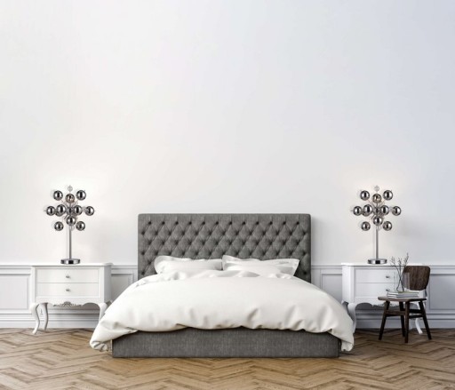 Table lamp "explosion", table lamp made of metal and glass, chrome, G9, table lamp 73 cm high