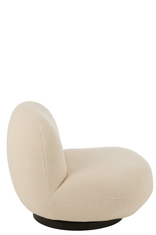 J-Line Lounge Chair Snow Poplar Wood/Foam White/Black
