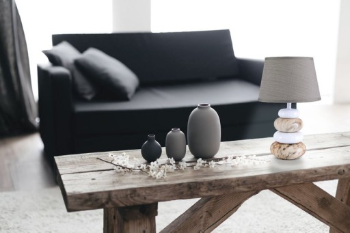 Ceramic table lamp "Stoney", ceramic table lamp in brown, with E14 socket, table lamp for dining room, living room, hallway or office, or as a bedside lamp, 31 cm high