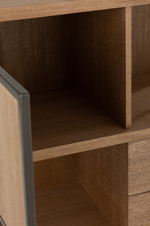 J-Line Compartments cupboard - wood/metal - natural