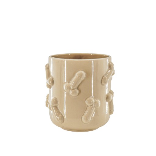 Pot - Dick - Keramiek - Beige - 17,5x17,5x17,5cm