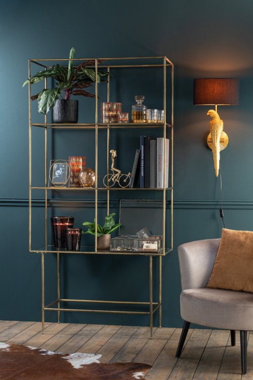 J -Line Rek 3 shelves - Metal/Glass - Gold