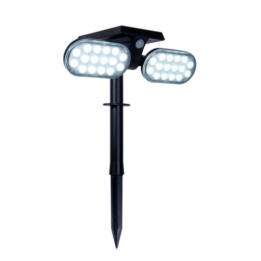 LED solar spotlights "Paco" for the outdoor area with a permanently built-in LED, solar and spit made of plastic in black, height 31.9 cm