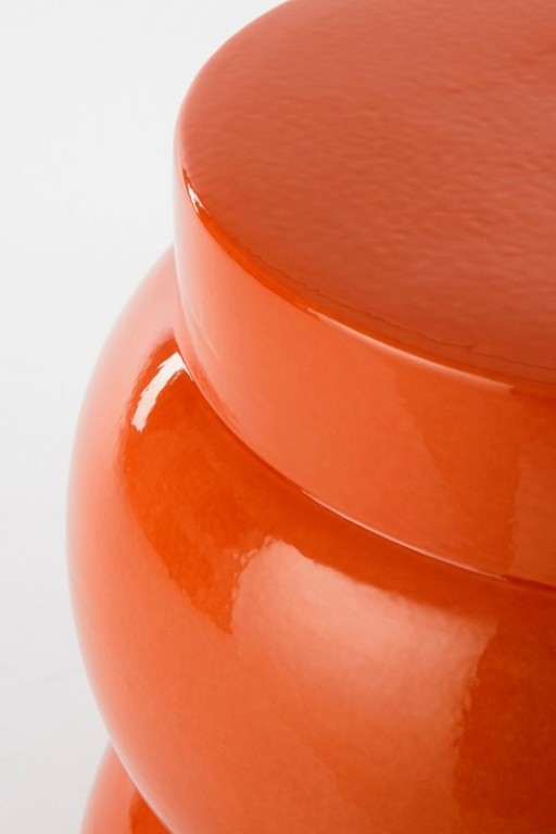 Vendi Side table - H40 x Ø35 cm - Ceramic - Orange