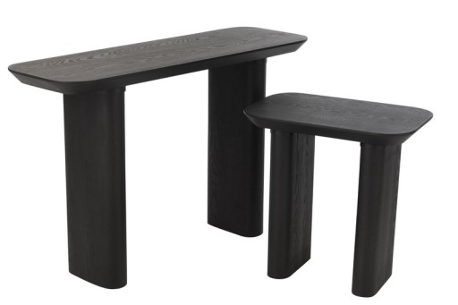 J-Line Console Large Veneer/Fir Wood Black