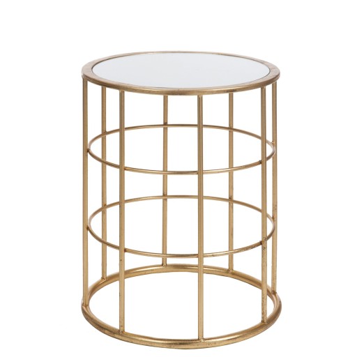 J-Line bijzettafel Spijlen - metaal/glas - goud