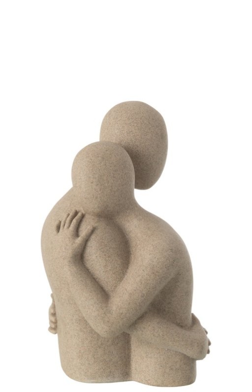 J-Line Bust Couple Cuddly Toy Resin Beige