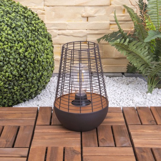 LED decol light 27 cm high, made of metal in black, firmly built -in LED, decoration for outside