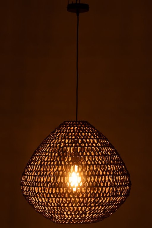 J-Line Ceiling Lamp Metal Twisted Dark Natural