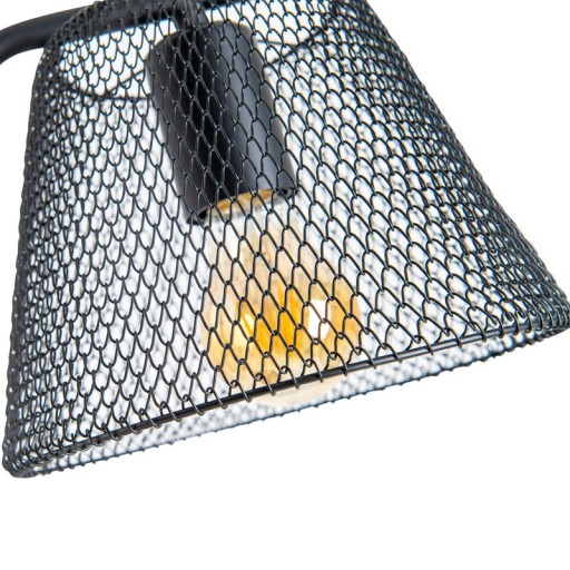 Table lamp "Korie", metal table lamp in black, with E27 socket, 50 cm high, for living area and office.