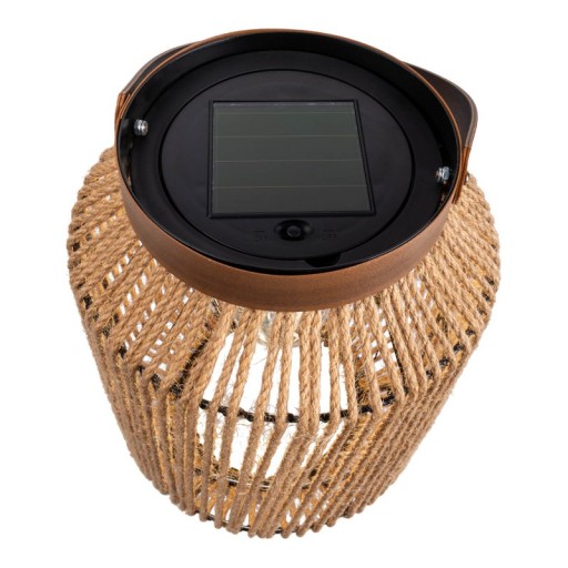 LED solar light "Korbinian" decoration for the outdoor area made of metal, plastic and cord in nature, with firmly built -in LEDs.