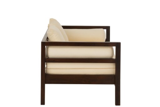 J-Line Conie sofa bed - mattress + 4 pillows - wood - dark brown