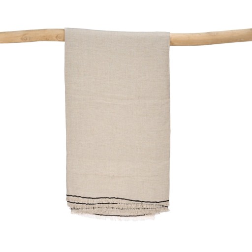 Het Toscaanse tafelkleed - Naturel Zwart - 150x250