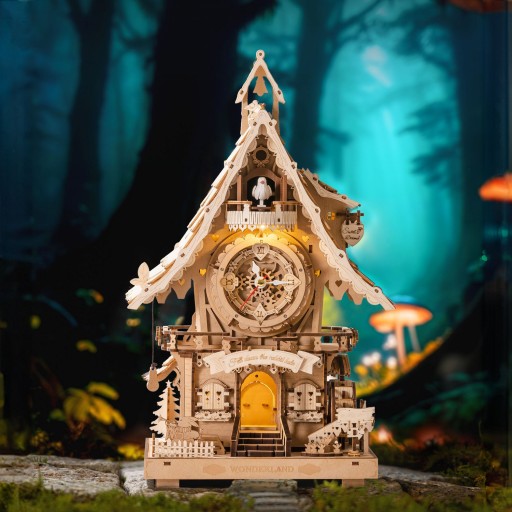 Robotime, 3D Houten Puzzel, Cuckoo Clock (Wood colour), LC901, 21x17x34 cm