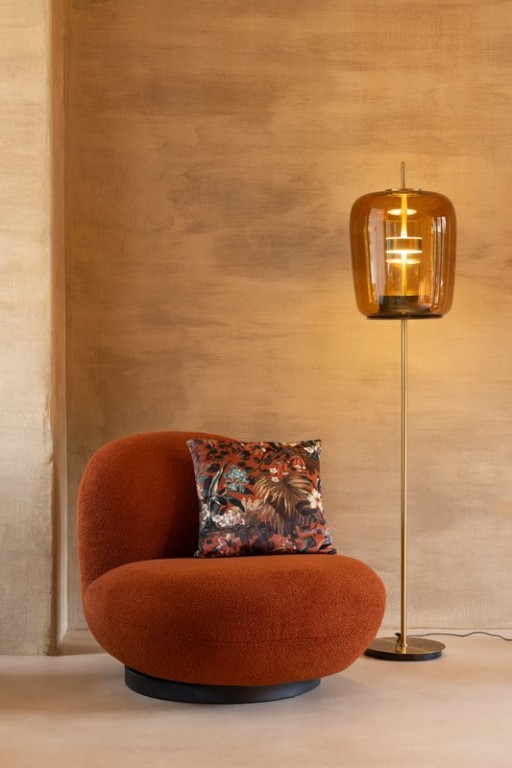 J-Line floor lamp - glass - brown - LED lights