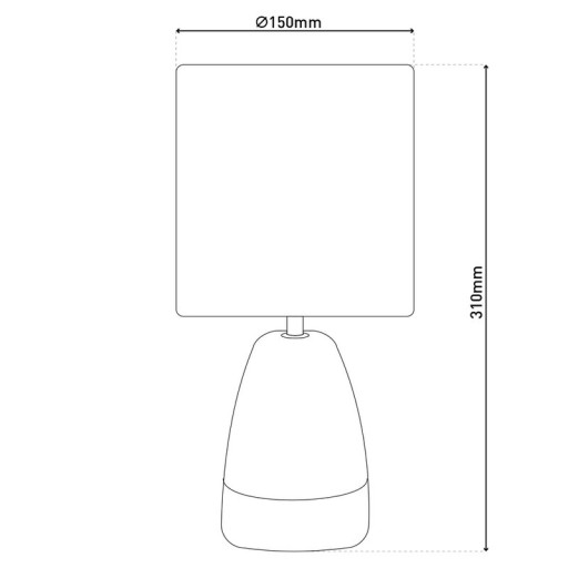 Ceramict table lamp "Cremona" made of ceramic in brown/gray with E14 socket, table lamp for living rooms 31 cm high