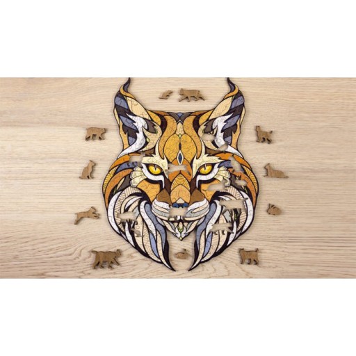 Eco Wood Art (EWA) Houten Legpuzzel Lynx size S, 1836, 24,7x19,5x0,5cm