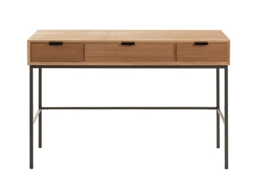 J-Line Console 3 Drawers Wood/Metal Natural