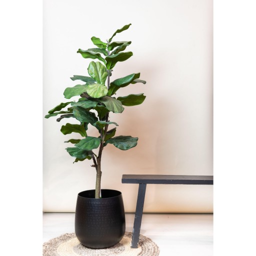 Kunstplant - Ficus Lyrata - Tabaksplant - 120 cm