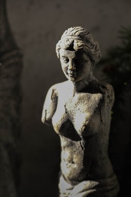 Olivette Black Cement Women Statue S