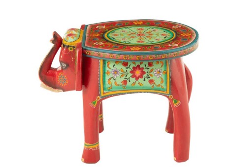 J-Line Stool Elephant Mumbai Mango Wood Mix