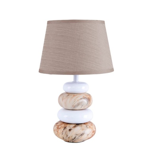 Ceramic table lamp "Stoney", ceramic table lamp in brown, with E14 socket, table lamp for dining room, living room, hallway or office, or as a bedside lamp, 31 cm high