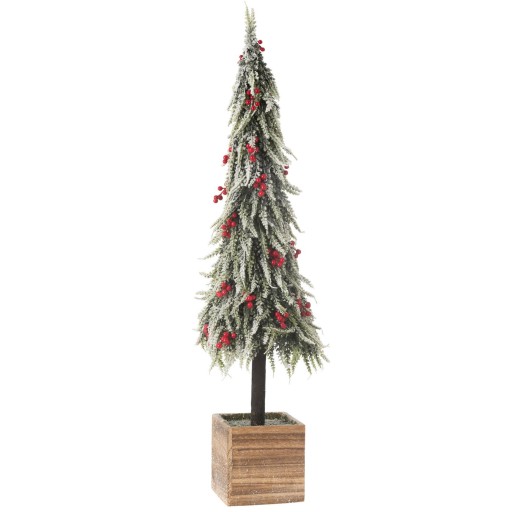 J-Line Kerstboom+Led Kunststof Sneeuw Groen/Rood Extra Large