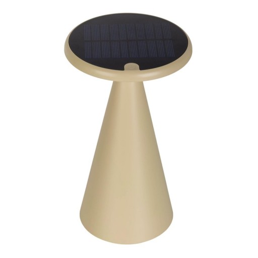 Solar battery table lamp "Palu" for outside and inside, made of plastic in beige, 20 cm high
