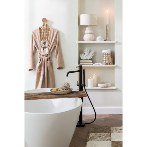 J-line tapijt Vierkanten Geweven - kunststof - wit/naturel