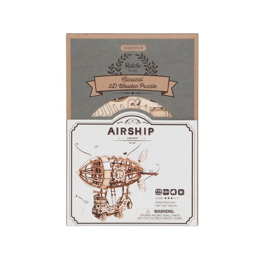 Robotime, 3D Houten Puzzel Airship, TG407, 18x12,5x16,5cm