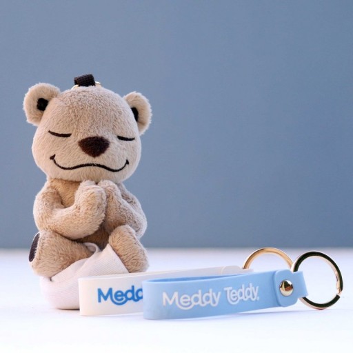 Meddy Teddy Keychain, White, 19cm excl. cord, w20-ws