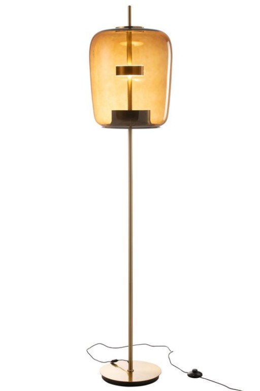 J-Line floor lamp - glass - brown - LED lights