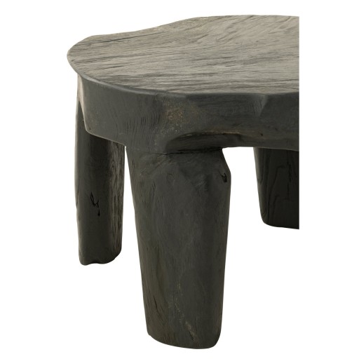 J-Line tafel Rond Teak - hout - zwart