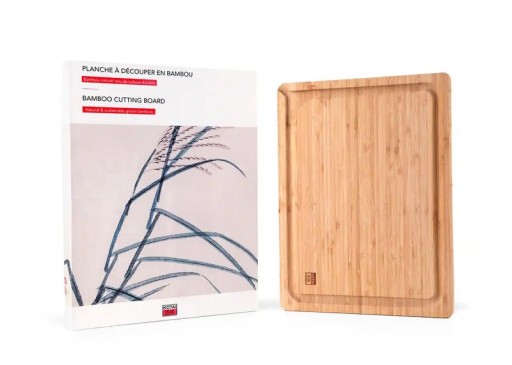 Kitchen accessories - KOTAI bamboo cutting board with juice groove and hidden handles - 40 x 30 x 2 cm