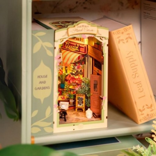DIY Book Nook & Wonderland Boekensteun Floral Corner, Robotime, TGB09, 19x10,8x24cm