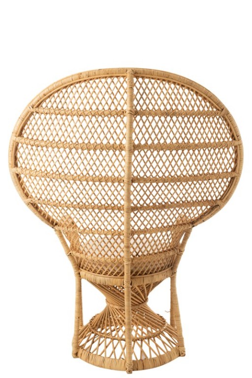 J-Line Pauw Rattan chair with cushion - jute - natural
