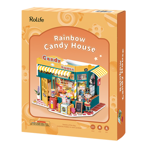 DIY House Rainbow Candy House, Robotime, DG158, 22x14x16.8cm
