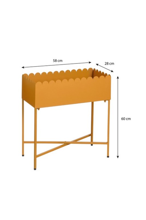 Steffano Planter on Standard - L58 x B28 x H60 CM - Metal - Light Brown
