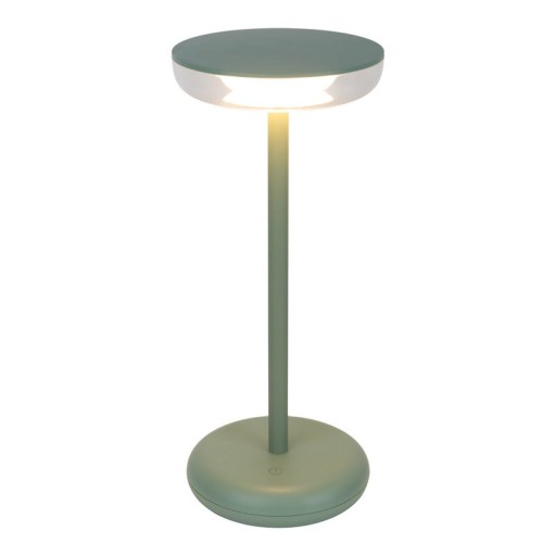 Cordless tablet light "Pasi" for outside and inside, made of metal and plastic in MINT, dimmable, with touch and memory function, approx. 26 cm high