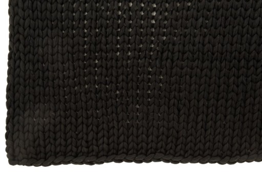 J-Line Plaid knitted - polyester - black - 154 x 140 cm