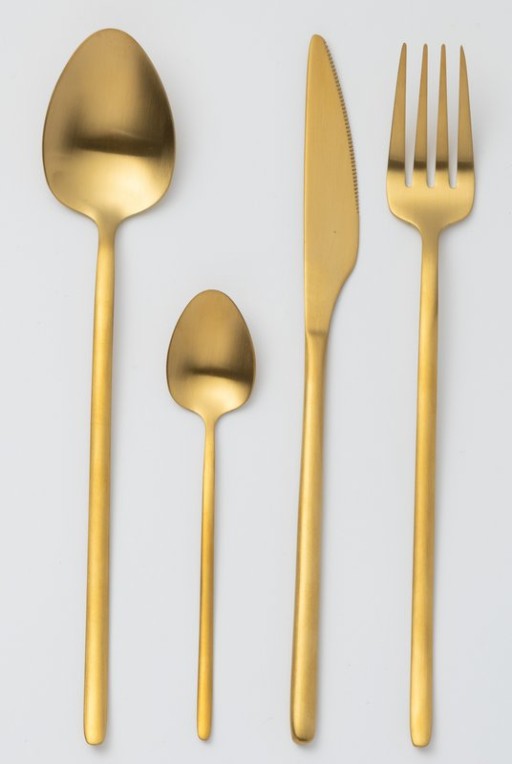 J-Line Box Cutlery C 24 Pieces Stainless Steel Matt Gold