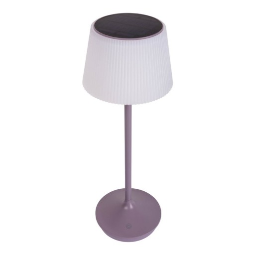 Solar battery lamp "Emmi" 38 cm high, umbrella Ø 13 cm, metal in blackberry and white plastic, for the outdoor area, dimmable CCT.